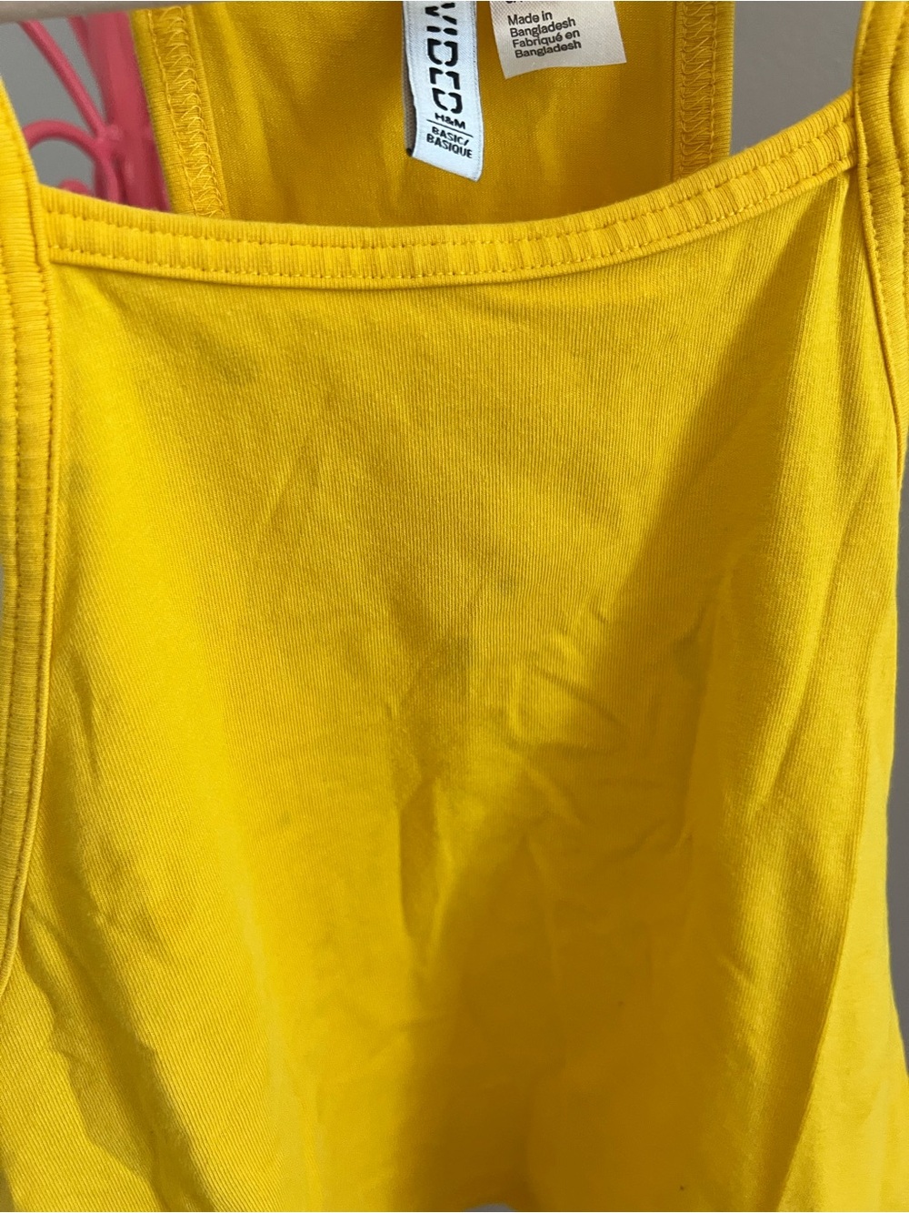 H&M Bright Yellow Razor Back Cropped tank - Picture 2 of 4